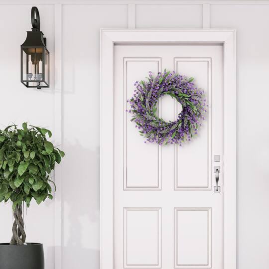24" Artificial Lavender Spring Wreath
